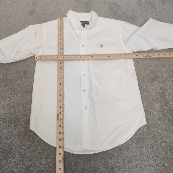 Ralph Lauren Boy's White Button Down Shirt Size 12 100% Cotton - Picture 7 of 10